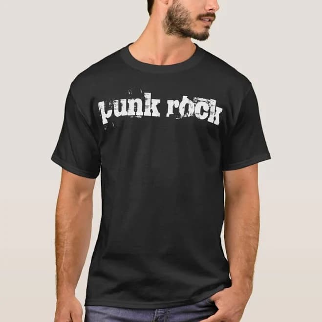 Men's Punk Rock Text T-Shirt