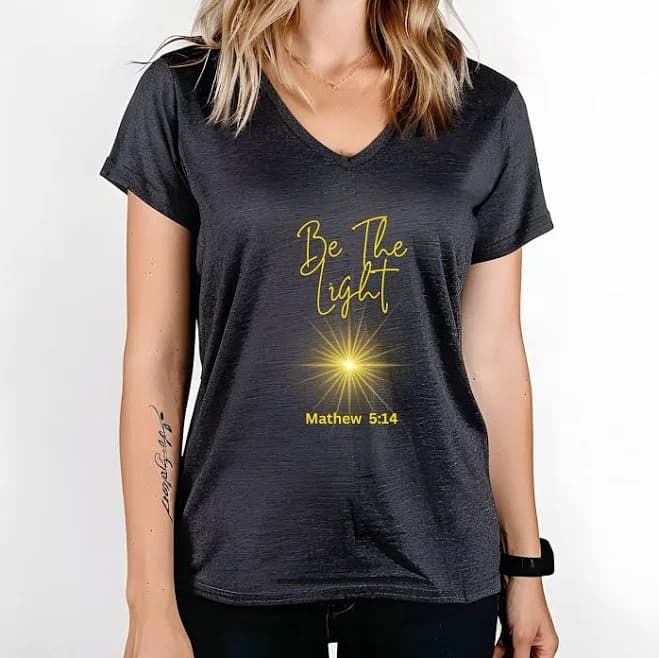 Be The Light Tshirt Christian T-Shirt Bright Light Shirt Unisex Matthew 5:14 T Bible Verse Tee Sunshine