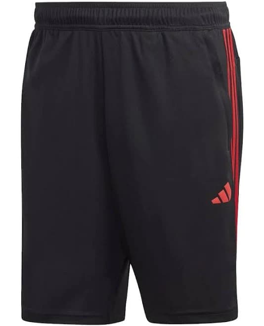 Adidas Train Essentials Piqué 3-stripes Training Men Shorts - Black / Better Scarlet