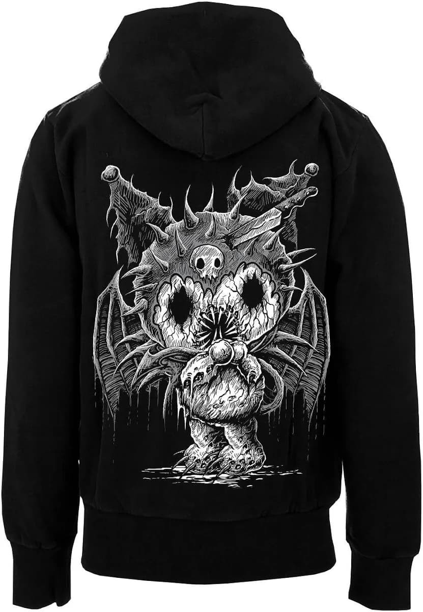 Cthulhu Mythos Hoodie Zipper Hoodie Blank Sleeves — Goth mens outerwear — VampireFreaks