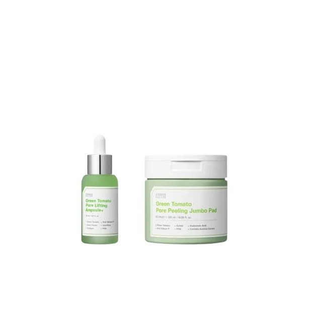 SUNGBOON EDITOR - Green Tomato Pore Peeling Jumbo Pad - 180ml (1ea) + Green Tomato Pore Lifting Ampoule+ - 30ml (1ea) Set by Stylevana