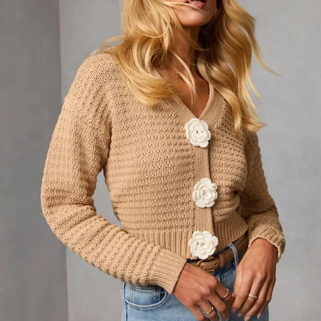 Vici Keep Close Floral Button Cardigan