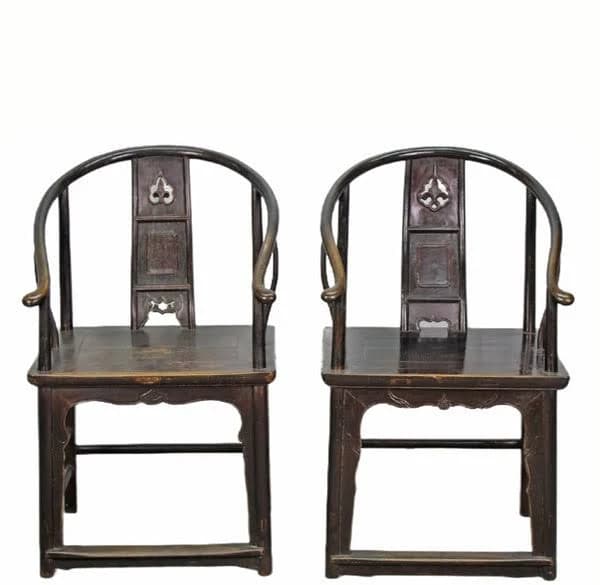 Antique Chinese Round Back Arm Chairs
