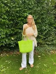 crochet net bag, shopper net bag, big beach net bag, neon green lime crochet bag, summer crochet bag, boho chic bag, crochet macrame bag