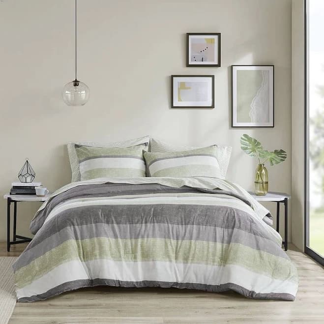 Madison Park Essentials Jaxon Stripe Comforter Set with Bed Sheets