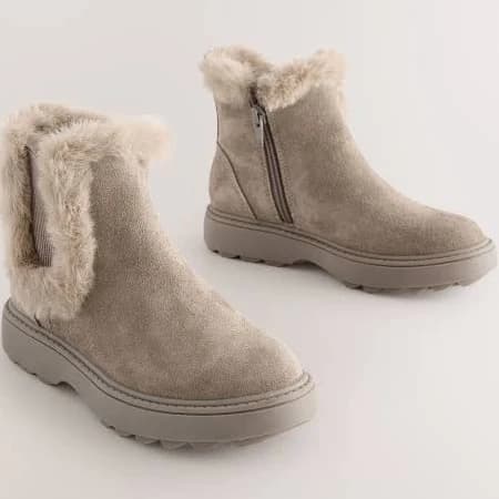 Children's Next Mink Faux Fur Chelsea Boots