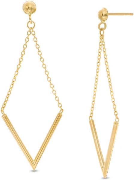 Zales 14K Gold Geometric Drop Earrings