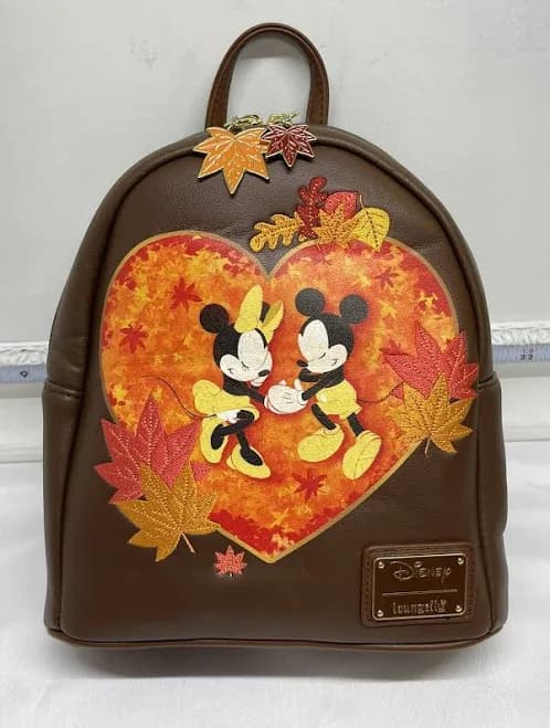 Loungefly Disney Autumn Mickey & Minnie Mini Backpack Rare