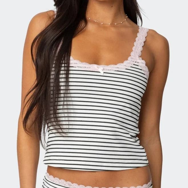 Edikted Women's Sofi Striped Ribbed Tank Top