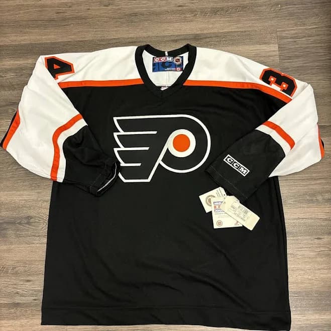 Ccm Men Black Orange Philadelphia Flyers John Vanbiesbrouck 34 Nhl
