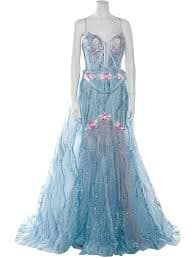 Portia & Scarlett Patterned Long Dress w/ Tags - Blue Dresses, Clothing - WPSOL22410 | The RealReal