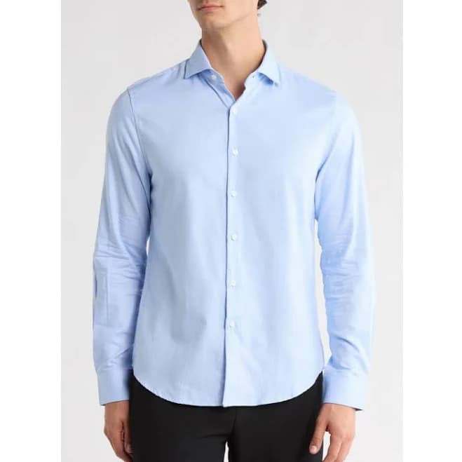 Denim and Flower Oxford Button-Up Shirt