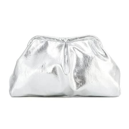 Women's Ruched Leather Clutch Purse