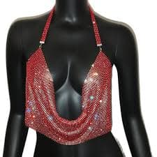 Sexy Shiny Rhinestone Crop Top For Women Sleeveless Backless Deep V Neck Tank Top See Through Adjustable Camisole Club Outfits - AliExpress 200000345