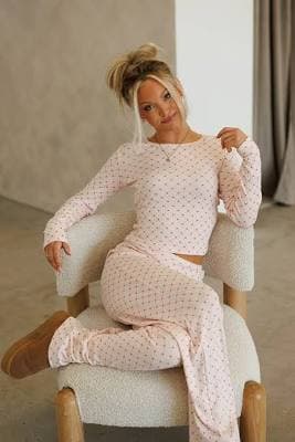 Women's Kimberly Heart Print Lounge Top