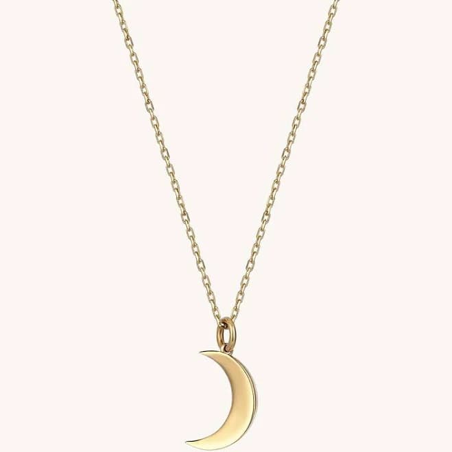 Women Norm Jewels 14k Solid Gold Moon Necklace