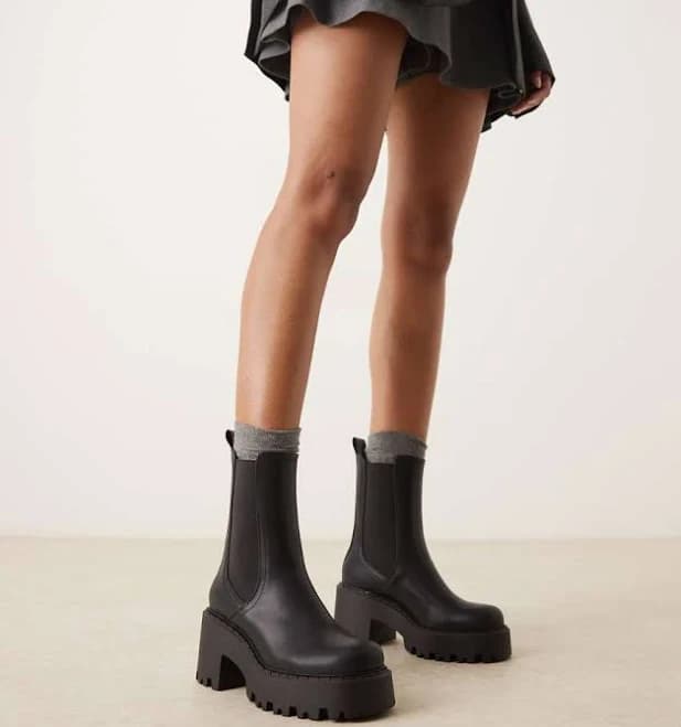 ASOS Design Rae Chunky Chelsea Heeled Boots