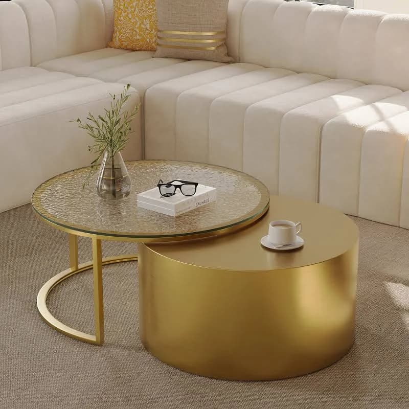31.5" Modern Nesting Round Coffee Table Set