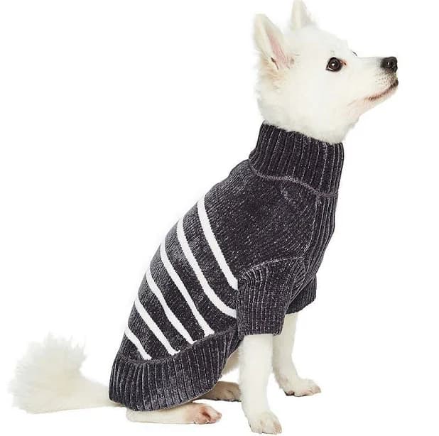 Blueberry Pet Cozy Soft Chenille Classy Striped Dog Sweater