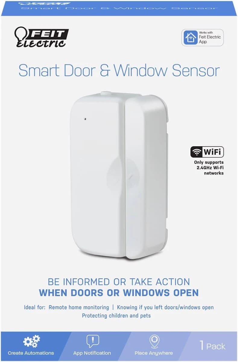 Feit Electric Door and Window Sensor Smart Battery Powered Indoor White MOT/DOORWIFIBAT