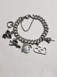 James Avery Sterling Silver 6 Inch + Extra 1.5" Charm Bracelet With 6 Charms