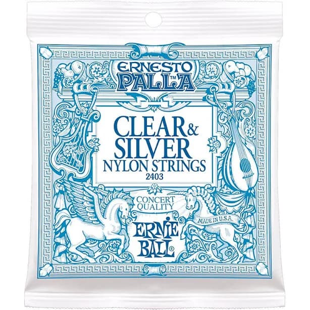 Ernie Ball Ernesto Palla Clear & Silver Nylon Classical Guitar Strings