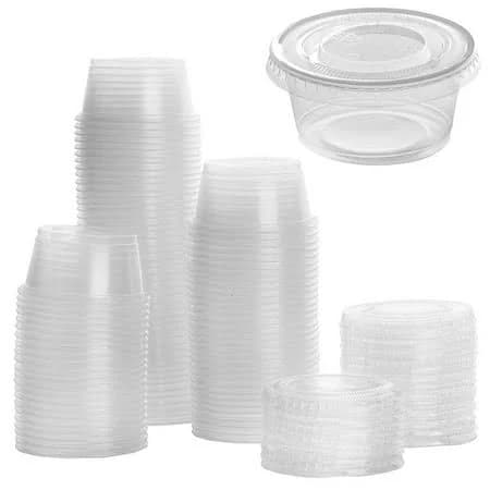 AllTopBargains 40pc Clear Sauce Containers with Lids