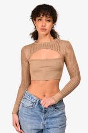 Camila Coelho Brown Crochet Crop Top Size XS – Mine & Yours