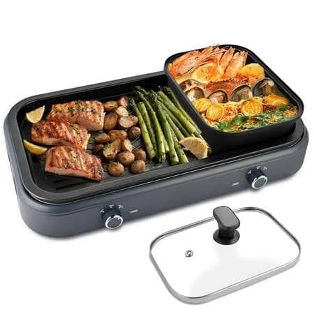 Susteas 1500W Electric Hot Pot with Grill