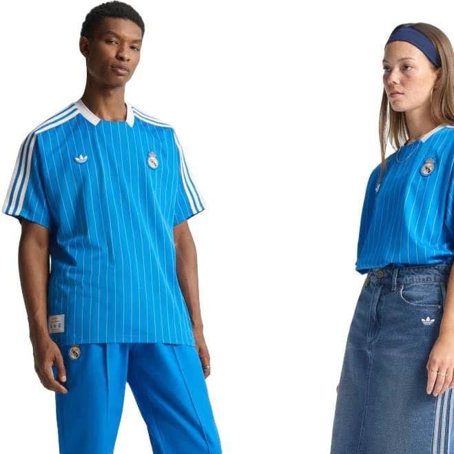 Adidas Real Madrid Terrace Icons Jersey - Blue Bird / White