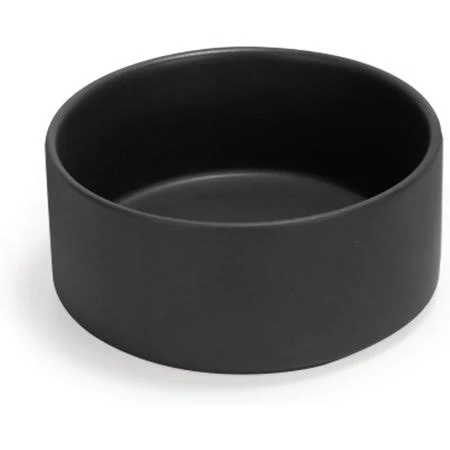 28.7oz Ceramic Dog and Cat Bowl, Modern Cute Weighted Food Water Bowl for Replacement Black (1 Pack)