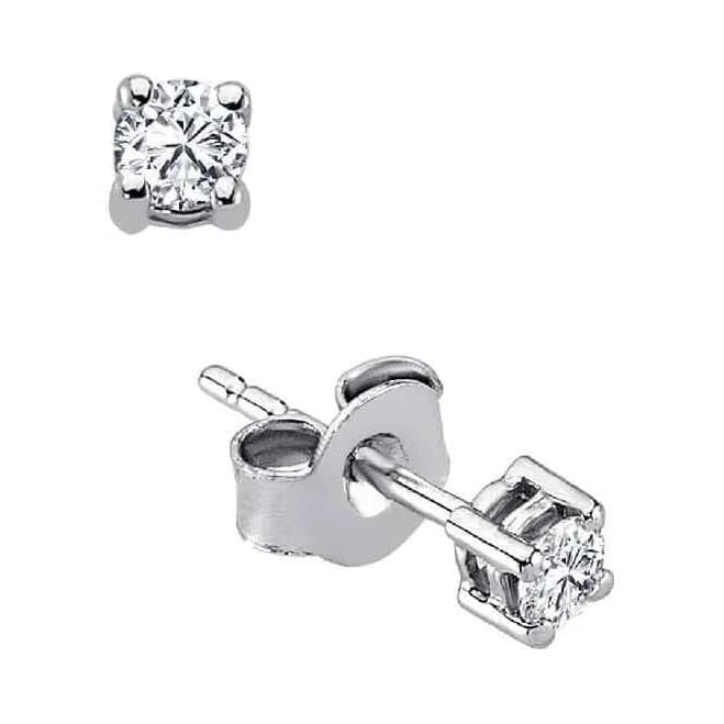 Sterling Silver Round Diamond Stud Earrings for Men