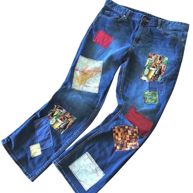 Hippie Upcycled Patchwork Jeans