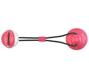 Pet Life Grip N' Play Treat Dispensing Ball Shaped Suction Cup Dog Toy