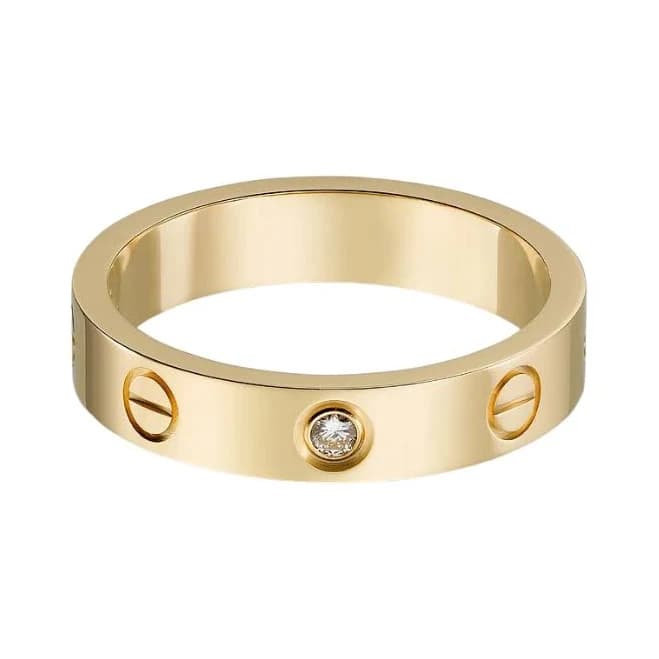 Cartier Love Ring Small 1 Diamond 18ct Gold - Yellow Gold / 61 - Authentic - Pre-Owned - Erkals Jewellers