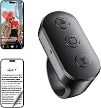 Scrolling Ring Remote for TikTok YouTube Instagram Shorts Video, Scroller Page Turner Clicker for Kindle APP Compatible with iPhone iPad Android Phone, Remote Shutter Control for Phone Camera