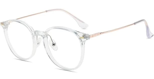 Firmoo Clear Round Prescription Glasses Metal Frame MT69400