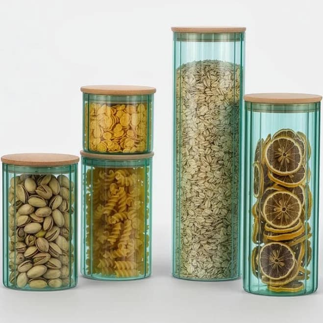 Borosilicate Glass Jar Set with Bamboo Airtight Lids