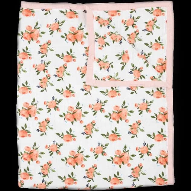 Little Unicorn Watercolor Roses Big Kid Quilt
