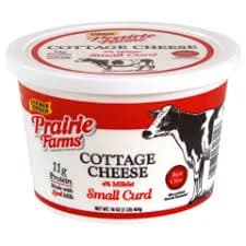 Prairie Farms 4% Milkfat Small Curd Cottage Cheese, 16 oz (1 lb) 454 g