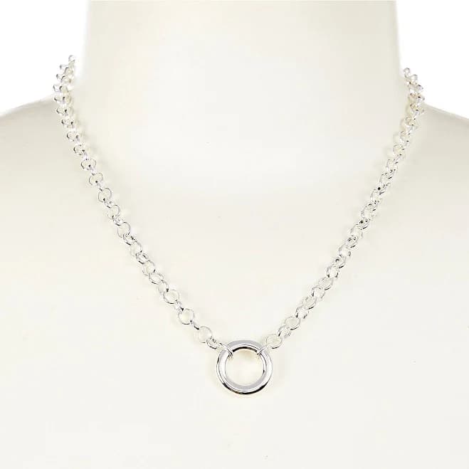 Simplicity Round Open Silver Pendant Necklace