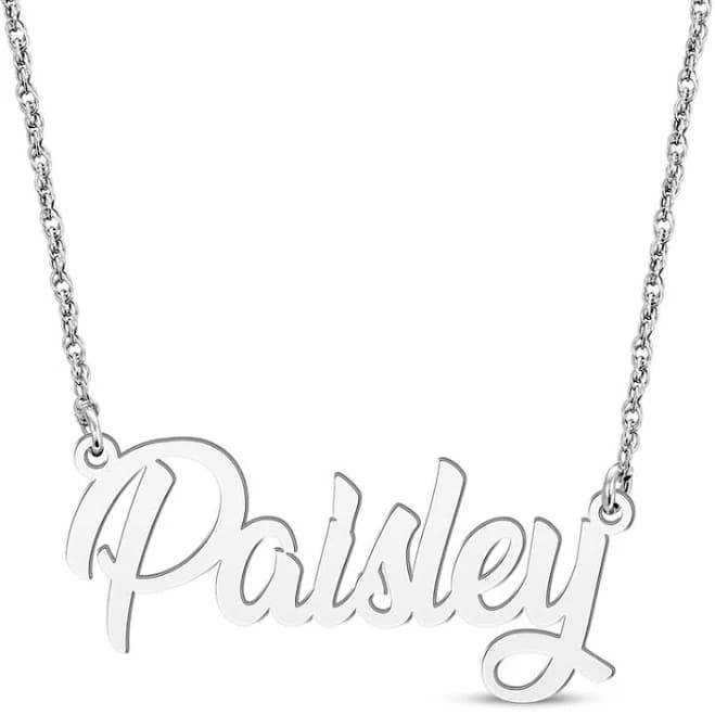 Cursive Script Name Necklace 10K