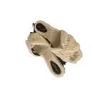 Saint Laurent Beige Shearling Tribute Flat Sandals Size 40 EU