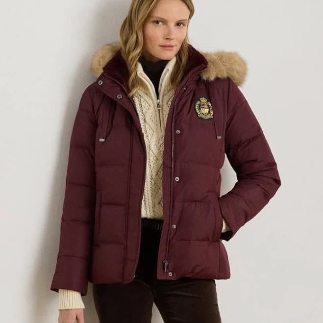 Lauren Ralph Lauren Women's Faux-Fur Trim Collared Puffer Coat