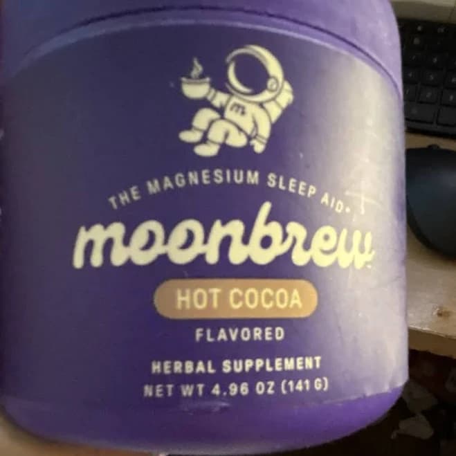 Moonbrew Magnesium Sleep Aid Powder Hot Cocoa Flavor 4.96 Oz