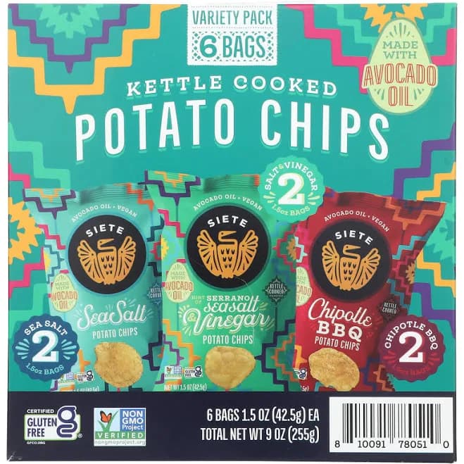 Siete Kettle Cooked Potato Chips Variety Pack