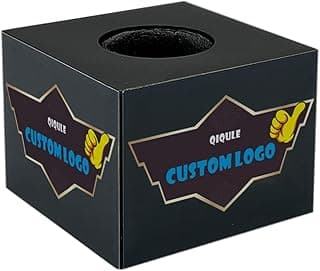 custom microphone logo cube mic flag Portable ABS Injection Molding Square Cube HD printed tempered film (black)