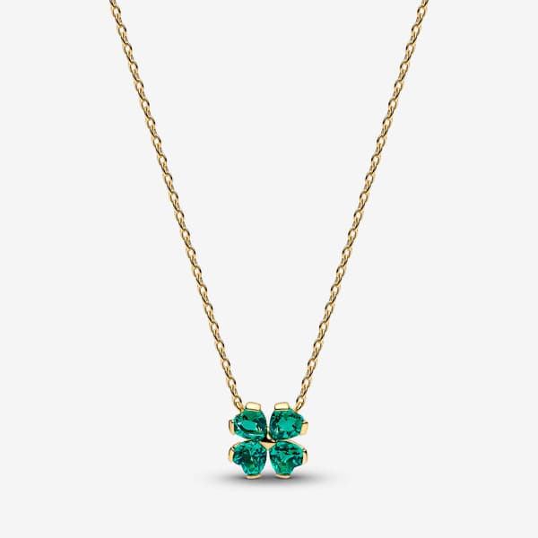 Pandora Lucky Clover Gold-Plated Pendant Necklace