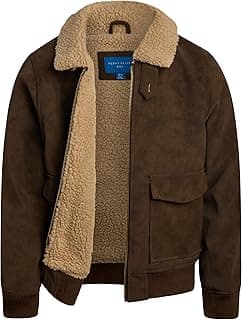 Boys Bomber Jacket - Lightweight Weather Resistant Windbreaker with Sherpa Collar Aviator Jacket for Kids