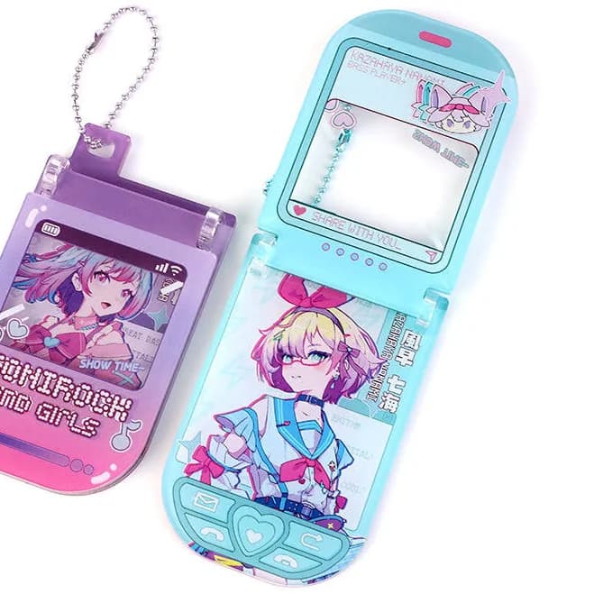 Custom Acrylic Flip Phone Hinged Keychains